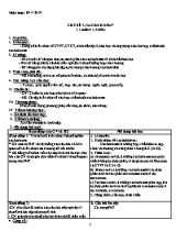 Giáo án ôn thi THPT Quốc gia môn Hóa học Lớp 12 - Chủ đề 2 Cacbohidrat - Năm học 2018-2019